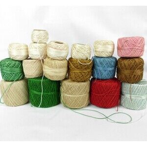 Vintage Crochet Thread Lot of 18 J&P Coats DMC Clarks Daisy American Sillateen